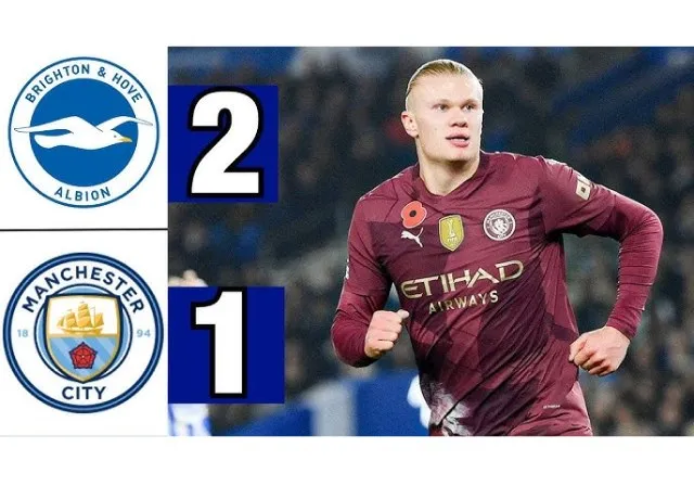 Man City thua đau Brighton hồi chuông cảnh báo cho nhà ĐKVĐ