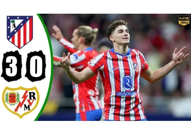 Atletico Madrid áp đảo Vallecano với tỷ số 3-0 tại vòng 33 Laliga