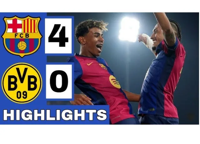 Barca thắng đậm Dortmund với tỷ số 4-0
