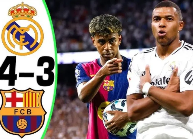 Siêu kinh điển Barca giành chiến thắng 4-3 trước Real gần như vô địch La Liga